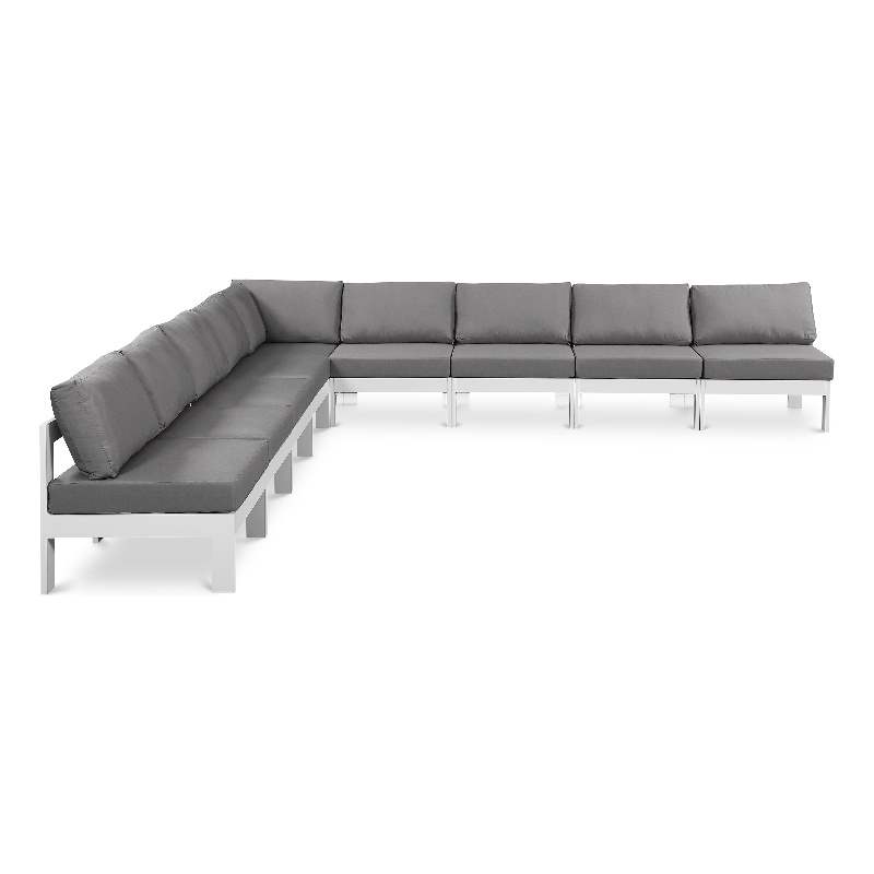 Meridian Furniture Nizuc Grey Outdoor Patio Modular Sectional