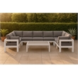 Meridian Furniture Nizuc Grey Outdoor Patio Modular Sectional
