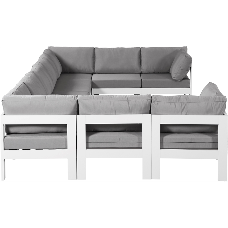 Meridian Furniture Nizuc Grey Outdoor Patio Modular Sectional