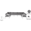 Meridian Furniture Nizuc Grey Outdoor Patio Modular Sectional
