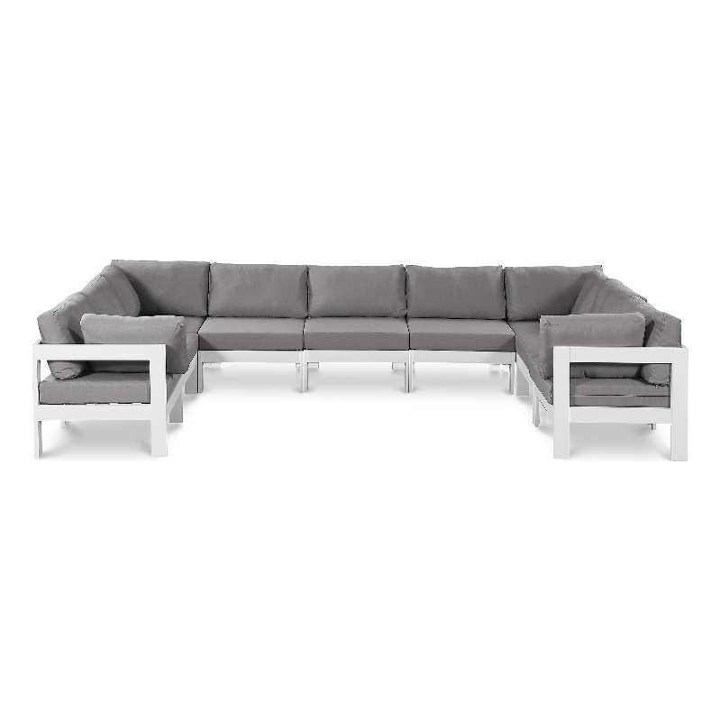 Meridian Furniture Nizuc Grey Outdoor Patio Modular Sectional