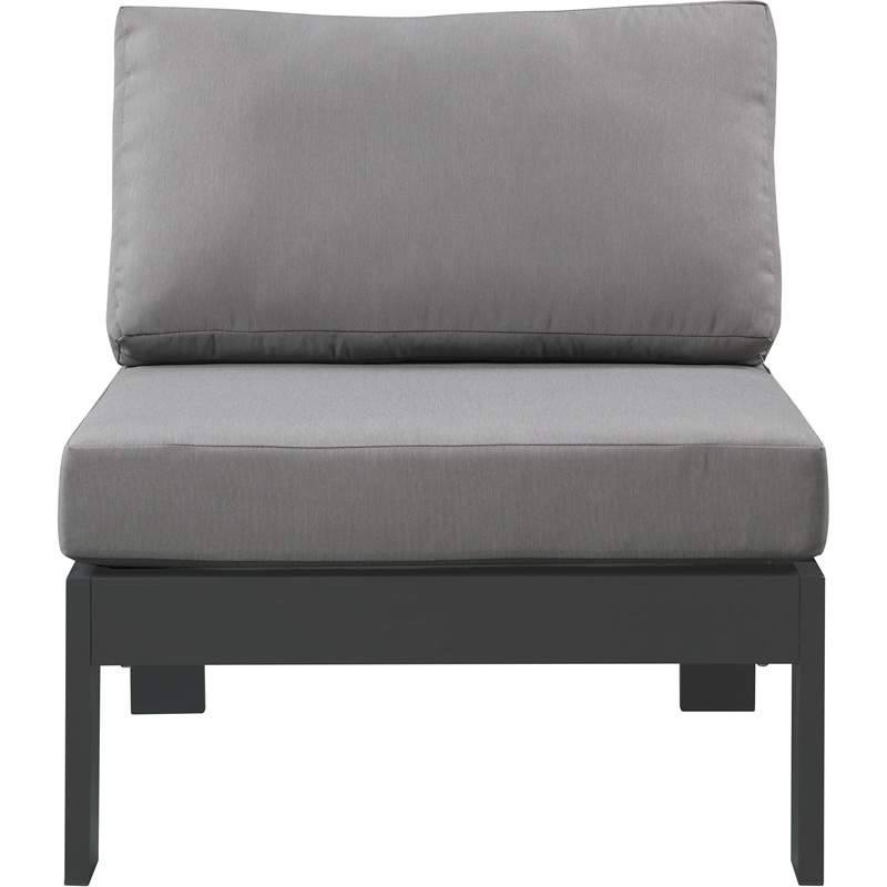 Meridian Furniture Nizuc Grey Outdoor Patio Armless Chair