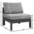Meridian Furniture Nizuc Grey Outdoor Patio Armless Chair