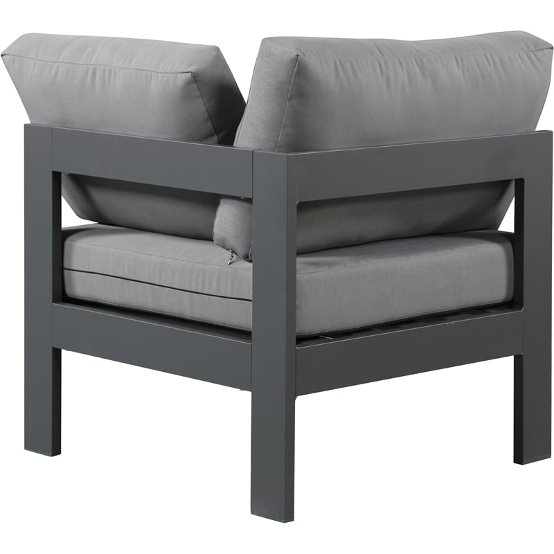 Meridian Furniture Nizuc Grey Outdoor Patio Corner Chair