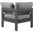 Meridian Furniture Nizuc Grey Outdoor Patio Corner Chair