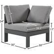 Meridian Furniture Nizuc Grey Outdoor Patio Corner Chair