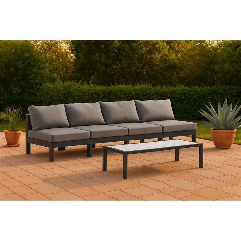 Meridian Furniture Nizuc Grey Outdoor Patio Modular Sofa