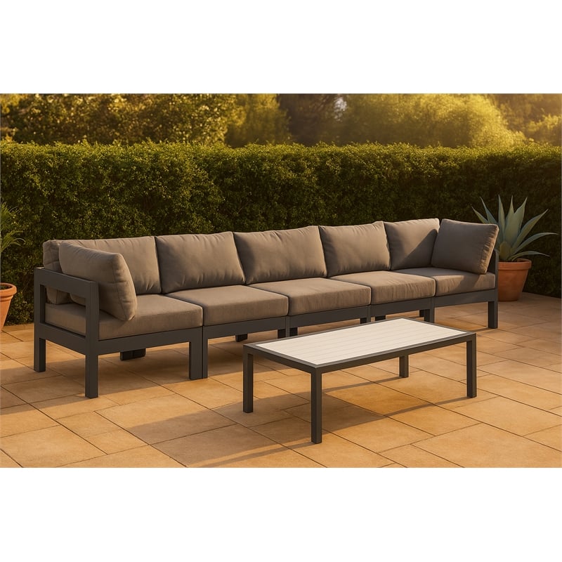 Meridian Furniture Nizuc Grey Outdoor Patio Modular Sofa