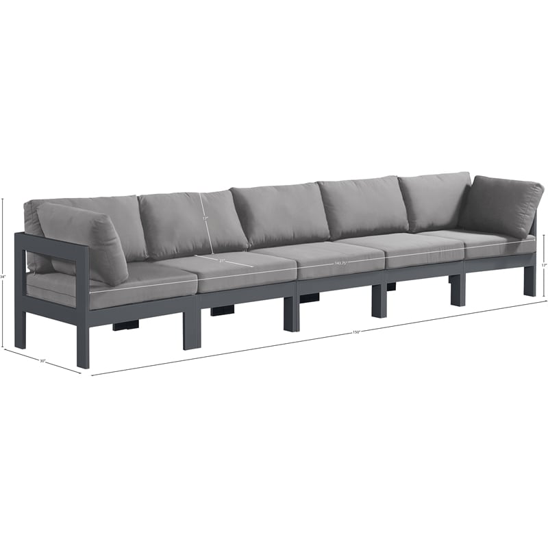 Meridian Furniture Nizuc Grey Outdoor Patio Modular Sofa
