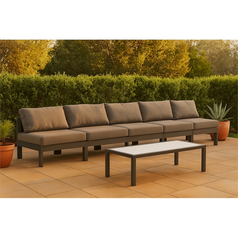 Meridian Furniture Nizuc Grey Outdoor Patio Modular Sofa