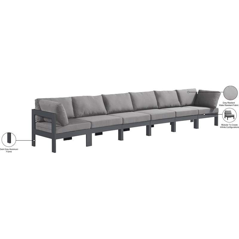 Meridian Furniture Nizuc Grey Outdoor Patio Modular Sofa