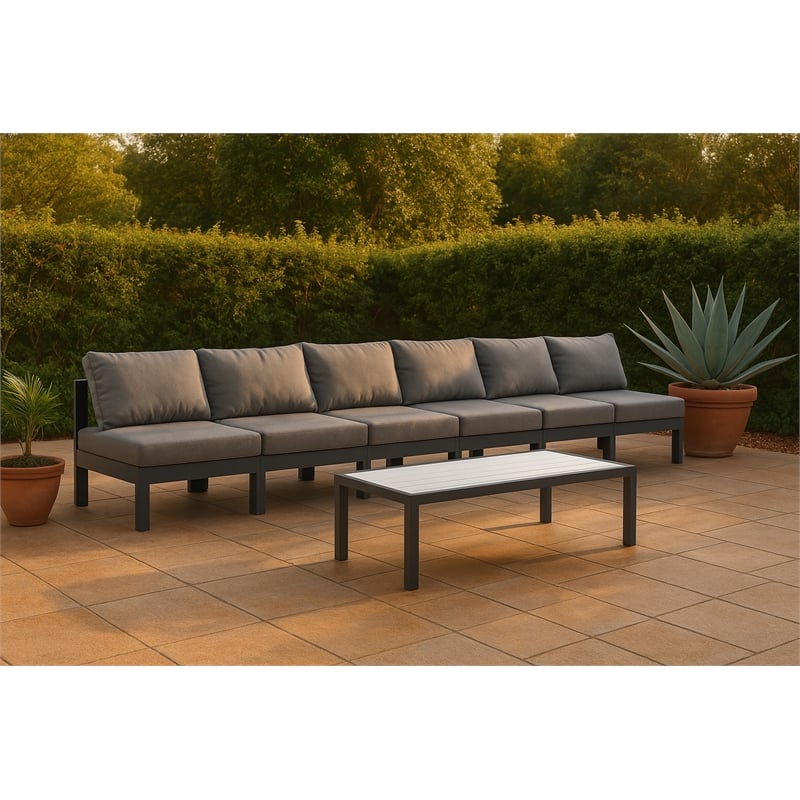 Meridian Furniture Nizuc Grey Outdoor Patio Modular Sofa
