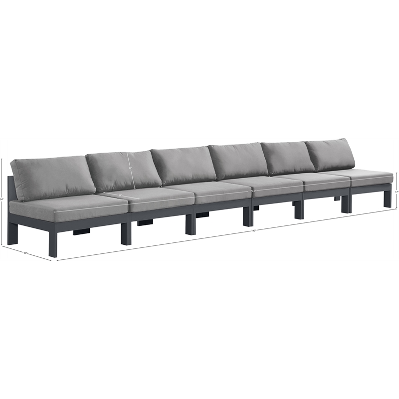 Meridian Furniture Nizuc Grey Outdoor Patio Modular Sofa