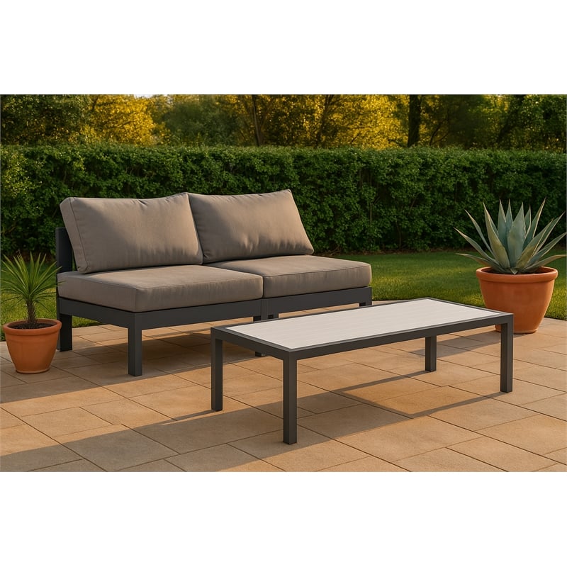 Meridian Furniture Nizuc Grey Outdoor Patio Modular Sofa