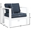 Meridian Furniture Nizuc Navy Outdoor Patio Arm Chair