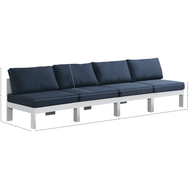 Meridian Furniture Nizuc Navy Outdoor Patio Modular Sofa