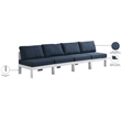 Meridian Furniture Nizuc Navy Outdoor Patio Modular Sofa