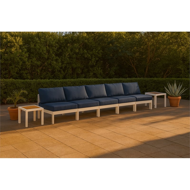 Meridian Furniture Nizuc Navy Outdoor Patio Modular Sofa