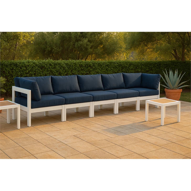 Meridian Furniture Nizuc Navy Outdoor Patio Modular Sofa