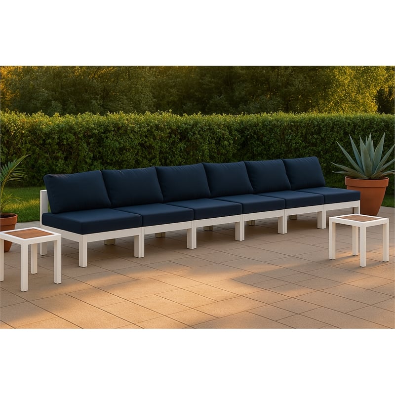 Meridian Furniture Nizuc Navy Outdoor Patio Modular Sofa