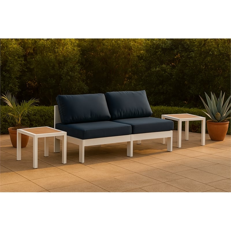 Meridian Furniture Nizuc Navy Outdoor Patio Modular Sofa