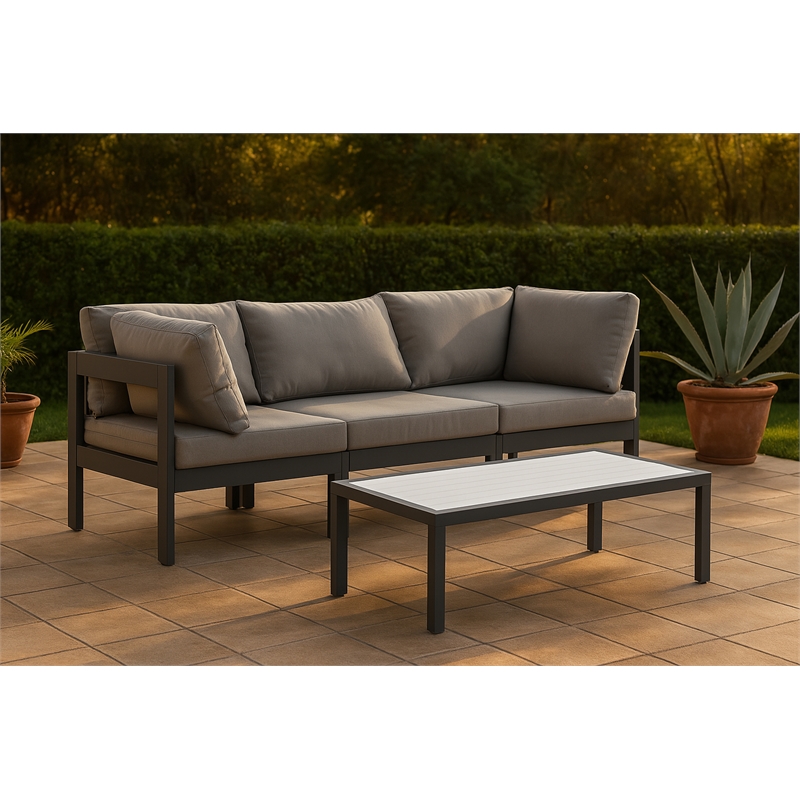Meridian Furniture Nizuc Grey Outdoor Patio Modular Sofa