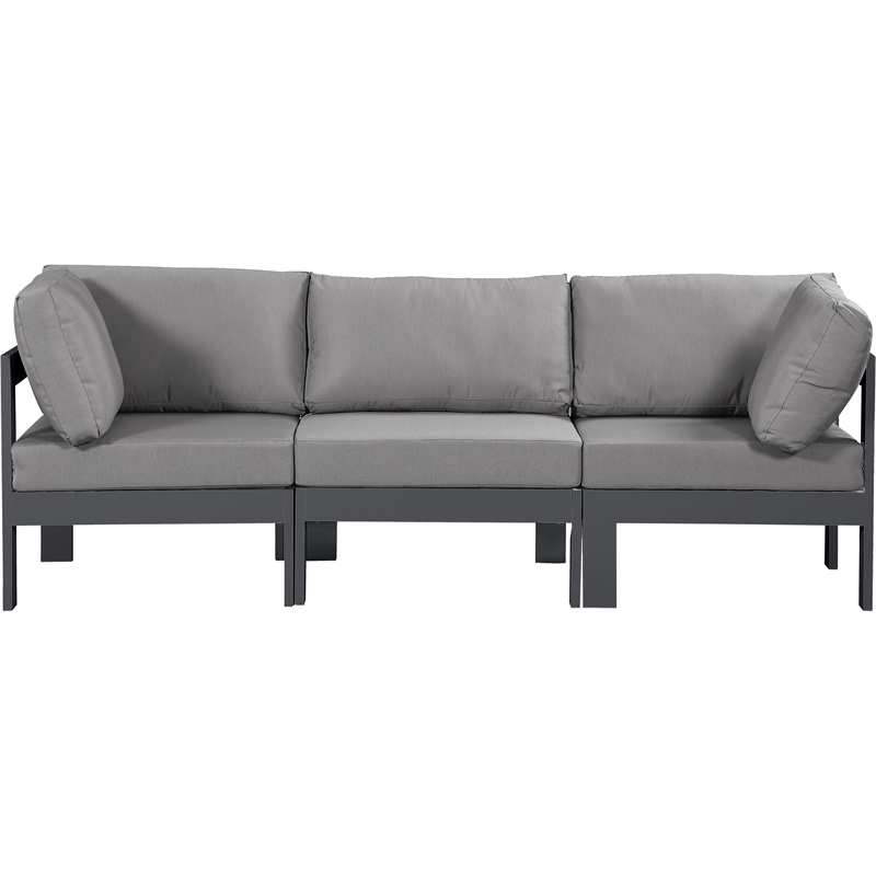Meridian Furniture Nizuc Grey Outdoor Patio Modular Sofa