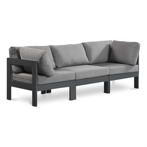 Meridian Furniture Nizuc Grey Outdoor Patio Modular Sofa