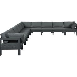 Meridian Furniture Nizuc Grey Outdoor Patio Modular Sectional