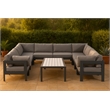 Meridian Furniture Nizuc Grey Outdoor Patio Modular Sectional