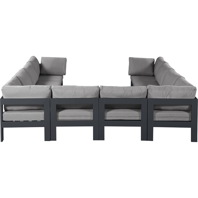 Meridian Furniture Nizuc Grey Outdoor Patio Modular Sectional