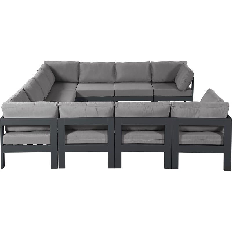 Meridian Furniture Nizuc Grey Outdoor Patio Modular Sectional