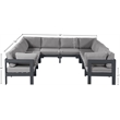 Meridian Furniture Nizuc Grey Outdoor Patio Modular Sectional