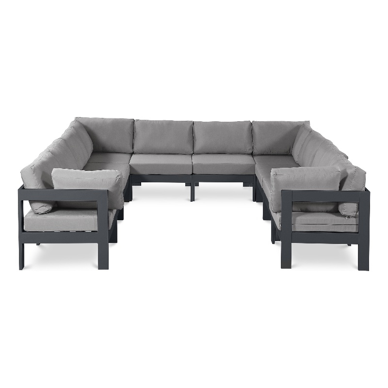 Meridian Furniture Nizuc Grey Outdoor Patio Modular Sectional