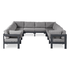 Meridian Furniture Nizuc Grey Outdoor Patio Modular Sectional