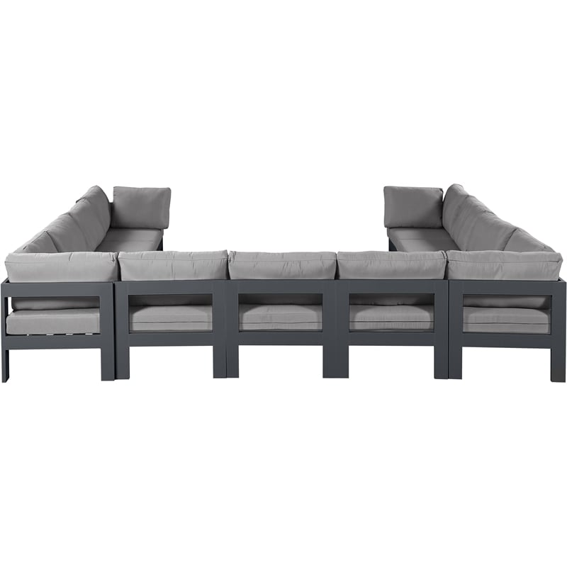 Meridian Furniture Nizuc Grey Outdoor Patio Modular Sectional
