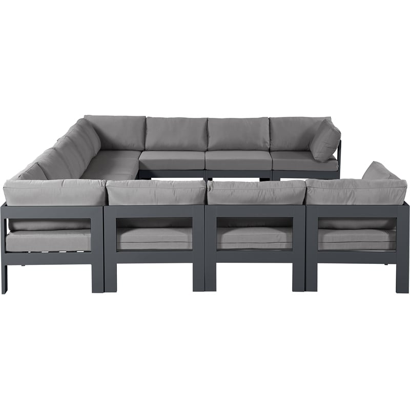 Meridian Furniture Nizuc Grey Outdoor Patio Modular Sectional