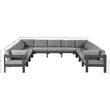 Meridian Furniture Nizuc Grey Outdoor Patio Modular Sectional