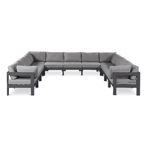 Meridian Furniture Nizuc Grey Outdoor Patio Modular Sectional