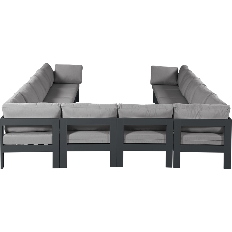Meridian Furniture Nizuc Grey Outdoor Patio Modular Sectional