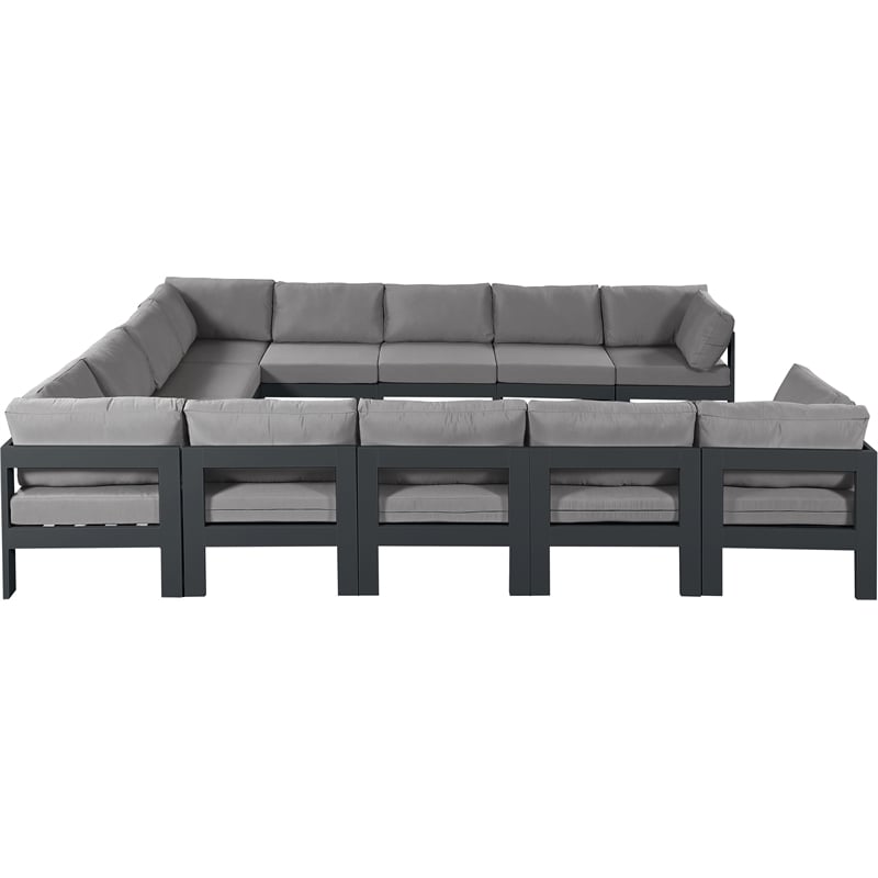 Meridian Furniture Nizuc Grey Outdoor Patio Modular Sectional