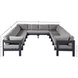 Meridian Furniture Nizuc Grey Outdoor Patio Modular Sectional