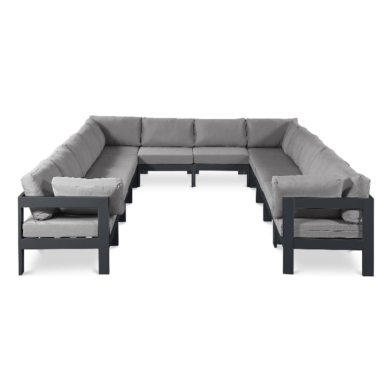 Meridian Furniture Nizuc Grey Outdoor Patio Modular Sectional