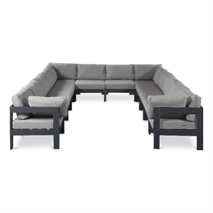 Meridian Furniture Nizuc Grey Outdoor Patio Modular Sectional