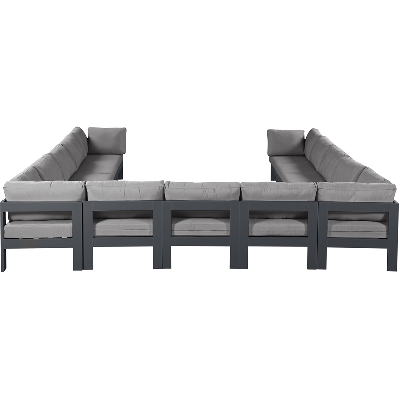 Meridian Furniture Nizuc Grey Outdoor Patio Modular Sectional