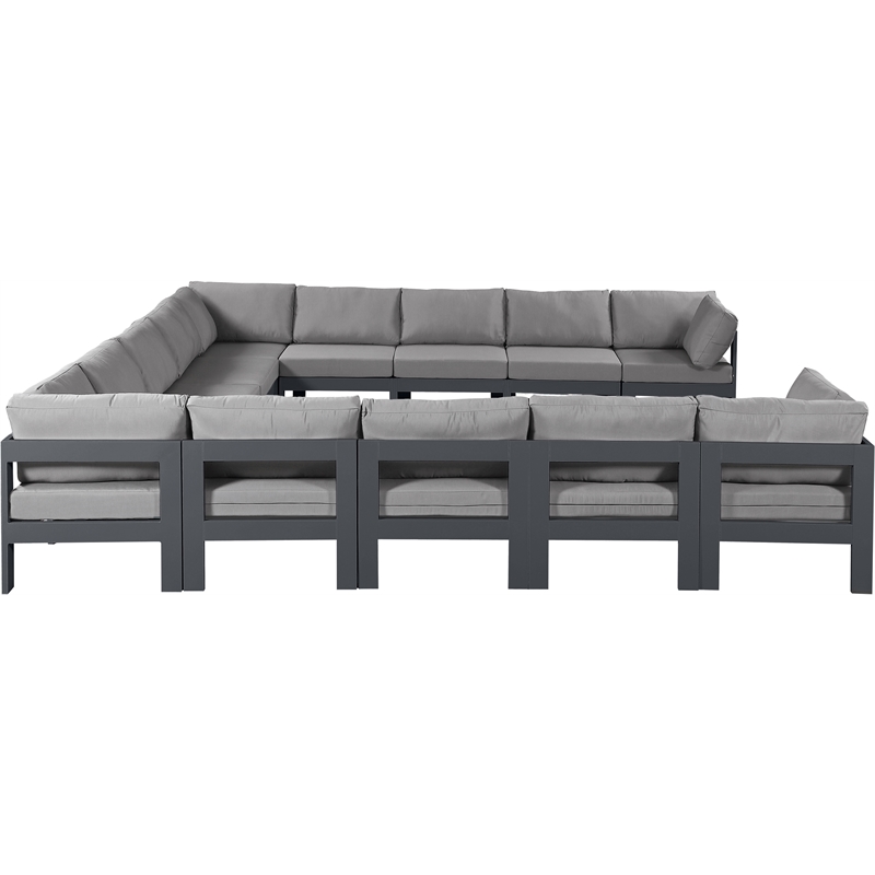 Meridian Furniture Nizuc Grey Outdoor Patio Modular Sectional