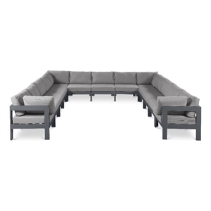 Meridian Furniture Nizuc Grey Outdoor Patio Modular Sectional