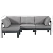 Meridian Furniture Nizuc Grey Outdoor Patio Modular Sectional