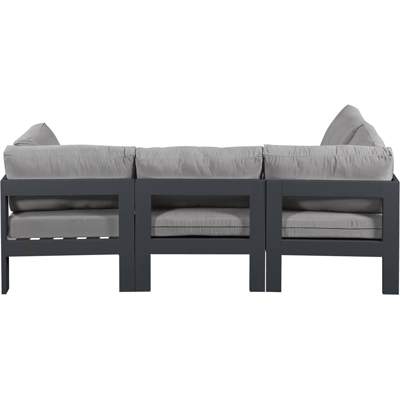 Meridian Furniture Nizuc Grey Outdoor Patio Modular Sectional