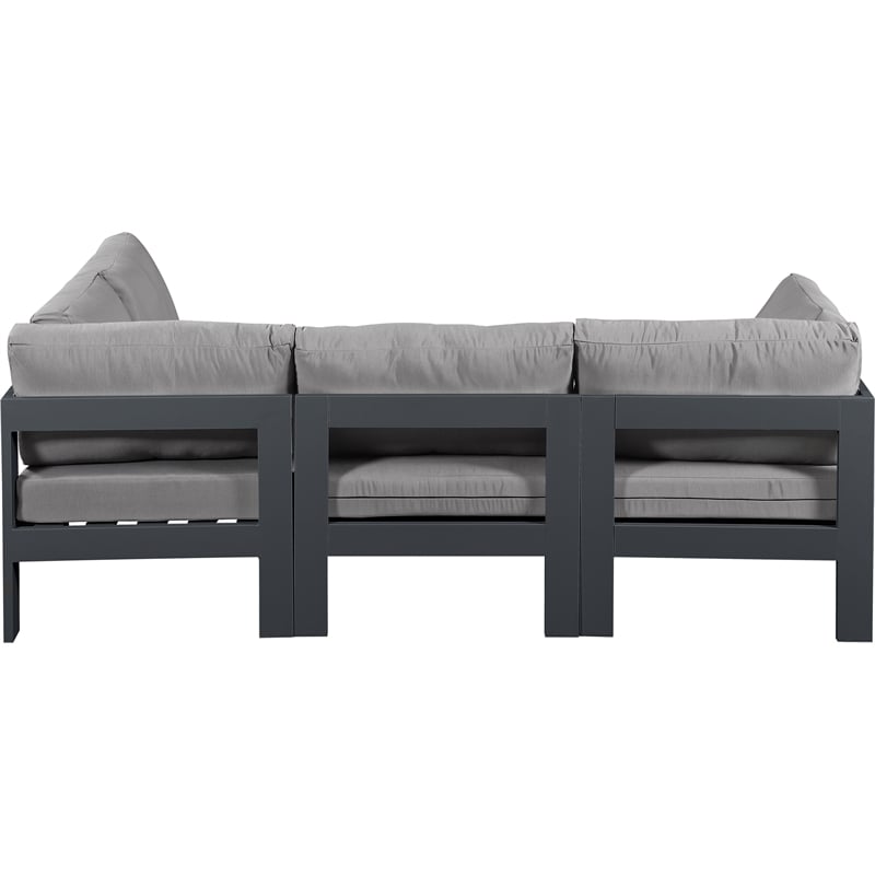 Meridian Furniture Nizuc Grey Outdoor Patio Modular Sectional